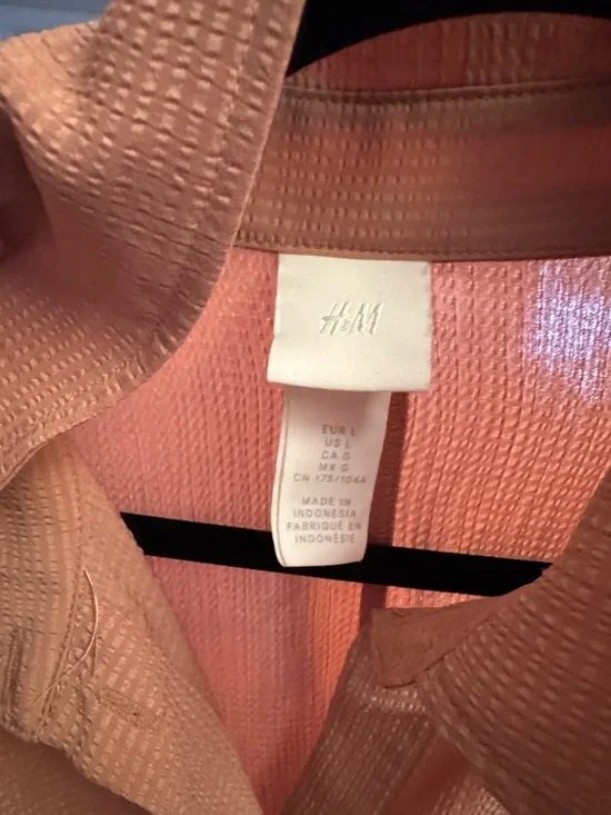 H&M Dusty Rose Long Button-Front Maxi Shirt Dress - Picture 2 of 4